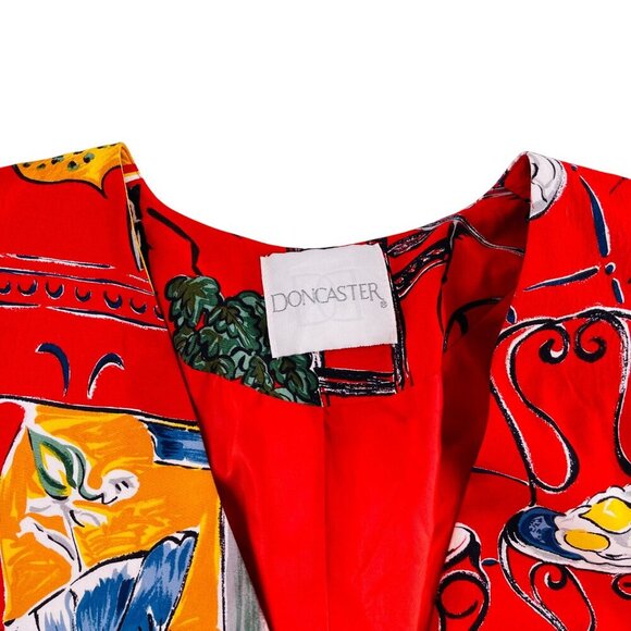 Doncaster Womens Colorful Abstract Print Blazer Jacket Size S - Picture 2 of 6